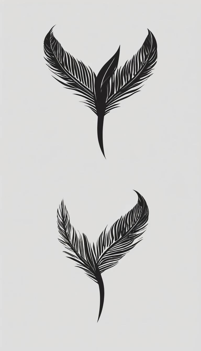 A minimal, modern, simple, cinematic logo design for the brand “Penamemoria". Create a modern, minimalistic, high-quality, logo of a feather-bird
