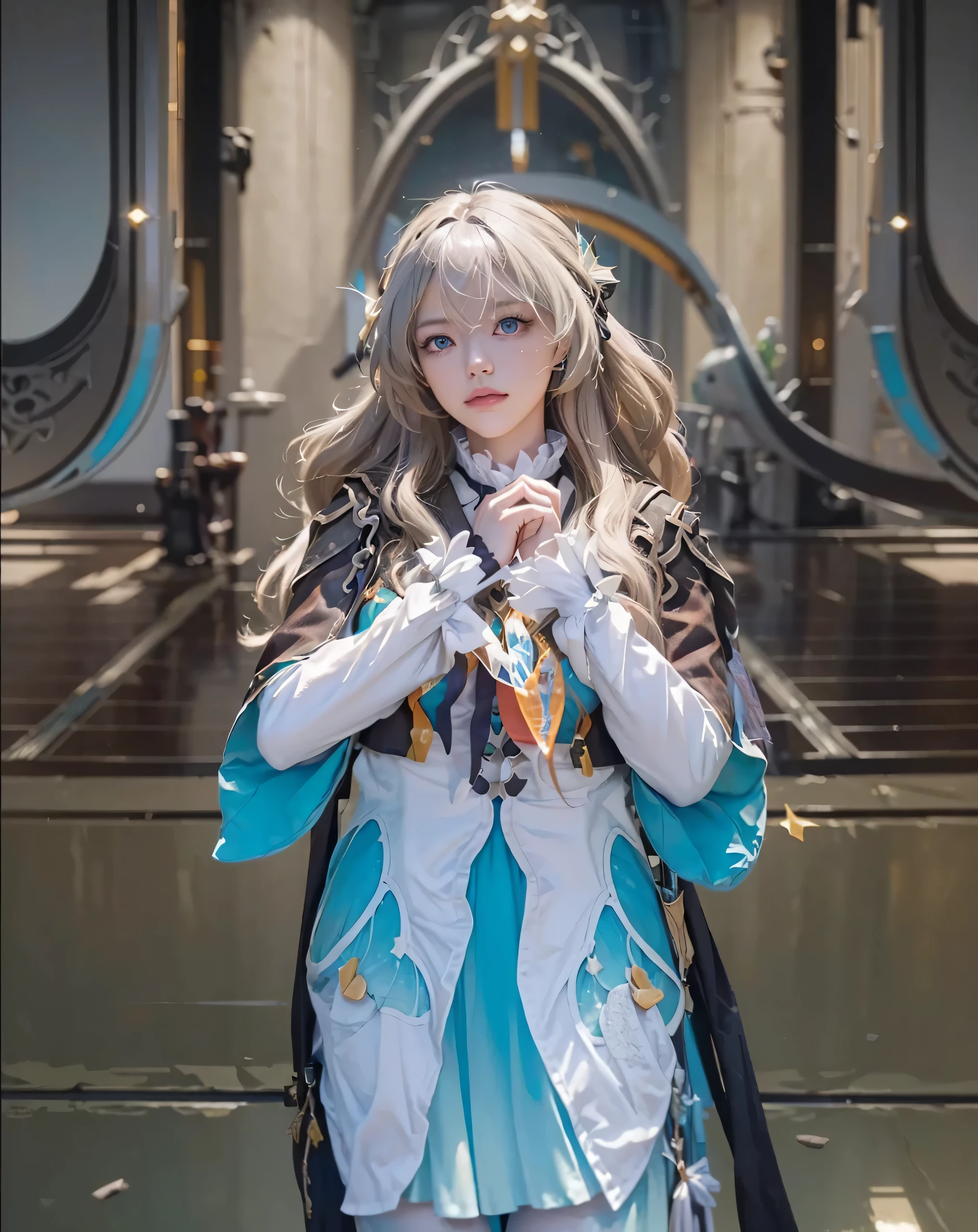 ((FIREFLY_HONKAI STAR RAIL)),((realistic, photorealistic)),(highlight hair)), Light reflection, (( HD )),((upper body)), (((best quality, masterpiece))), (masterpiece) (best quality) (detail) (8k) (HDR) (wallpaper) (cinematic lighting) (sharp focuasterpiece, best quality: 1.1), Real life adaption of this character, beautiful girl, Shining green eyes, realistic outfit, realistic shadow, realistic light, realism, hyper realistic, realistic background,Realistic hair, realistic hair at the back,(photorealistic:1.2), 1girl, room background, panacony honkai star rail,