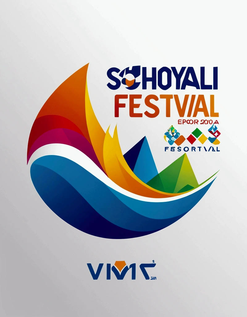logo, esportes meet, Olympic logo, Asian Games logo, generate a logo for a esportes festival, Symbols with a sense of strength, esportey symbols, feeling of speed, Cartoon s, geometric forms, Abstractions, esportes festival, esportes event logo, emblem, VI Basic Education Sports Festival, esporte, primary schoolyard, schoolyard, schoolyard esportes event logo