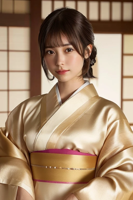 Highest quality, Face Focus, Soft Light, (Depth of written border) ,Ultra-high resolution, (Realistic:1.4), RAW Photos, (from before)
1 Japanese girl, alone, cute, (Brown eyes), Beautiful face in every detail, (short_hair ), Japanese-style room
(Silk kimono:1.4) ,(Big Breasts She takes off her clothes and performs a masturbation performance、Top popular strippers、Best strip performance、