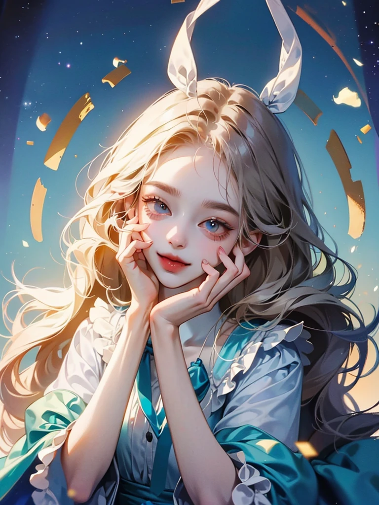 delicate Big eyes I have long hair Cute girl smile Alice in Wonderland
