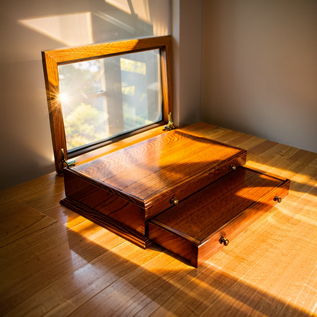 In this cozy room,A ray of sunlight shone on the table through the half-drawn curtains,Let the wood grain on the watch storage case shine with a faint sheen。There is a calm and serene atmosphere in the surrounding air。Several still lifes hang on the walls of the room,It adds a touch of elegance to the space。And on the other side of the room,A half-open window lets the breeze blow in,The pages on the small desk by the window flipped in the wind,This quiet scene gives a sense of tranquility and comfort。