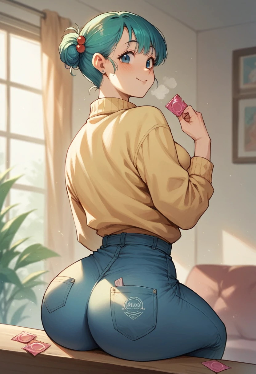 26 year old Bulma with tits and big ass with condoms on her waist