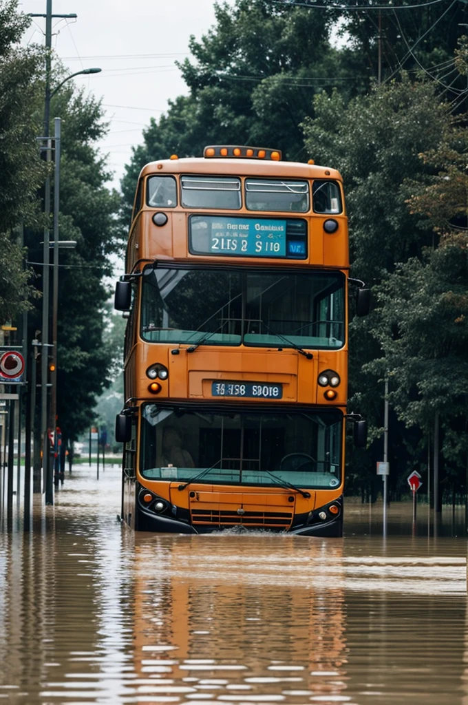Bus in flood