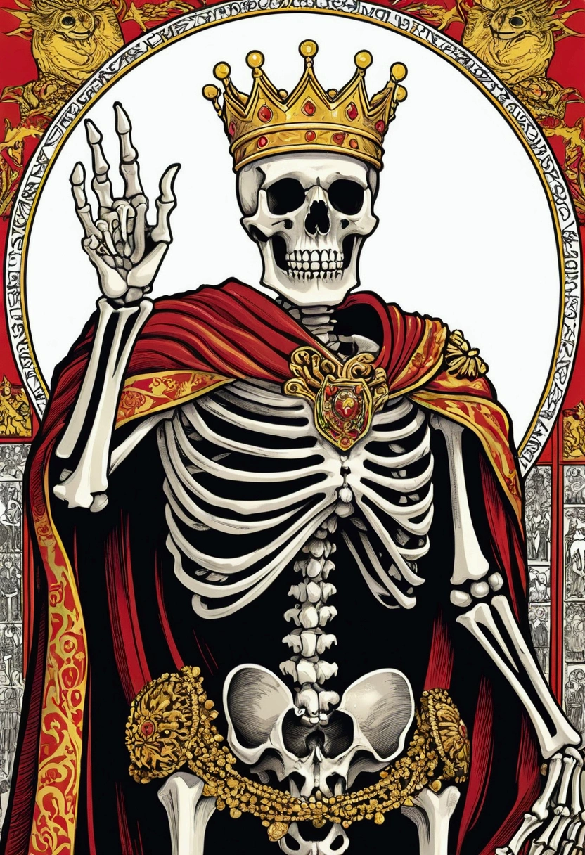 1. Illustration of a powerful anti-bullying poster featuring a noble Skeleton King, his skeletal hand raised in a firm gesture, commanding "STOP BULLYING!" Below, various forms of bullying are depicted, including verbal attacks, physical harm, and emotional manipulation, to emphasize the severity and impact of such behavior.
2. King calendar illustration shows a majestic king boldly declaring "STOP BULLYING BY DAY, STOP BULLYING BY NIGHT!" The image surrounds him with various months, each depicting an example of bullying that takes place in society, urging for a ceasefire throughout the year.