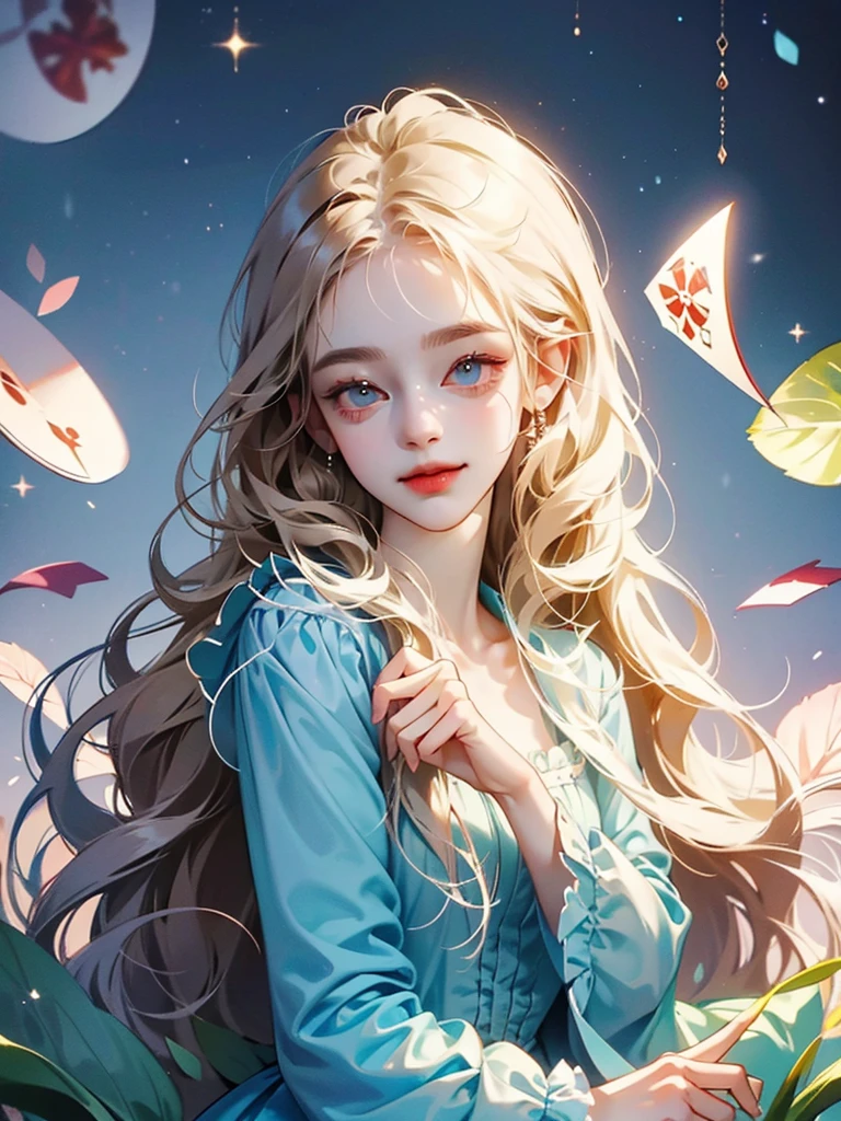 delicate Big eyes I have long hair Cute girl smile Alice in Wonderland