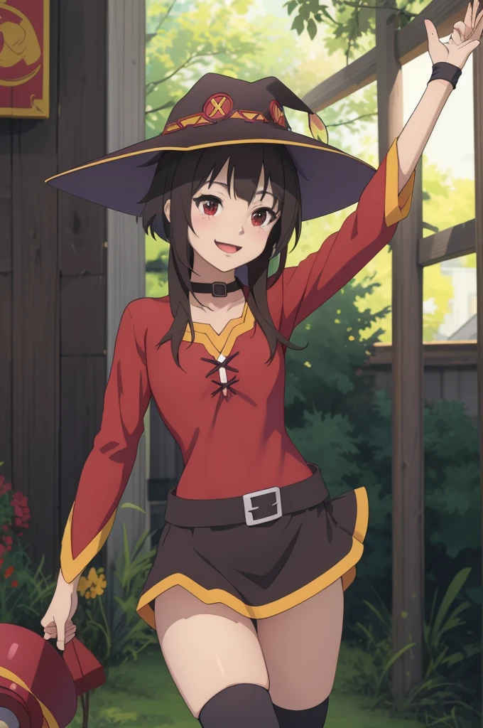 Skinny nymf Megumin
Meisterwerk, best quality, fanart, drawing, digital drawing, Megumin Megumin, the main character of the anime "Konosuba", stands in a characteristic pose, dressed in her usual outfit. She looks straight at the viewer, her eyes wide and full of joy. Megumi smiles radiantly, showing her carelessness and friendliness. Her left arm is raised up and slightly bent at the elbow, palm turned forward. The right arm is lowered down and relaxed. The overall background of the image should be bright and colorful to emphasize the cheerfulness of the scene, Meisterwerk, best quality, fanart, drawing, digital drawing
