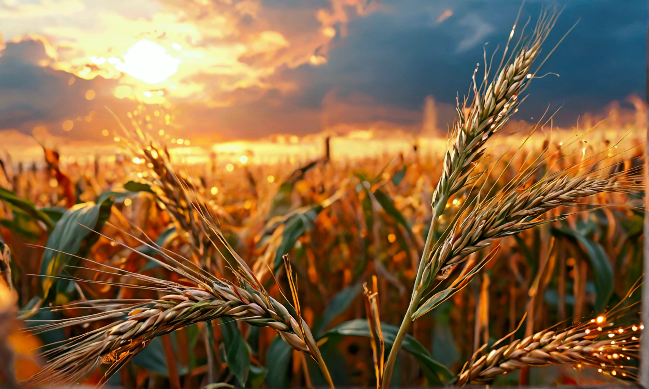 Close-up shot of crops