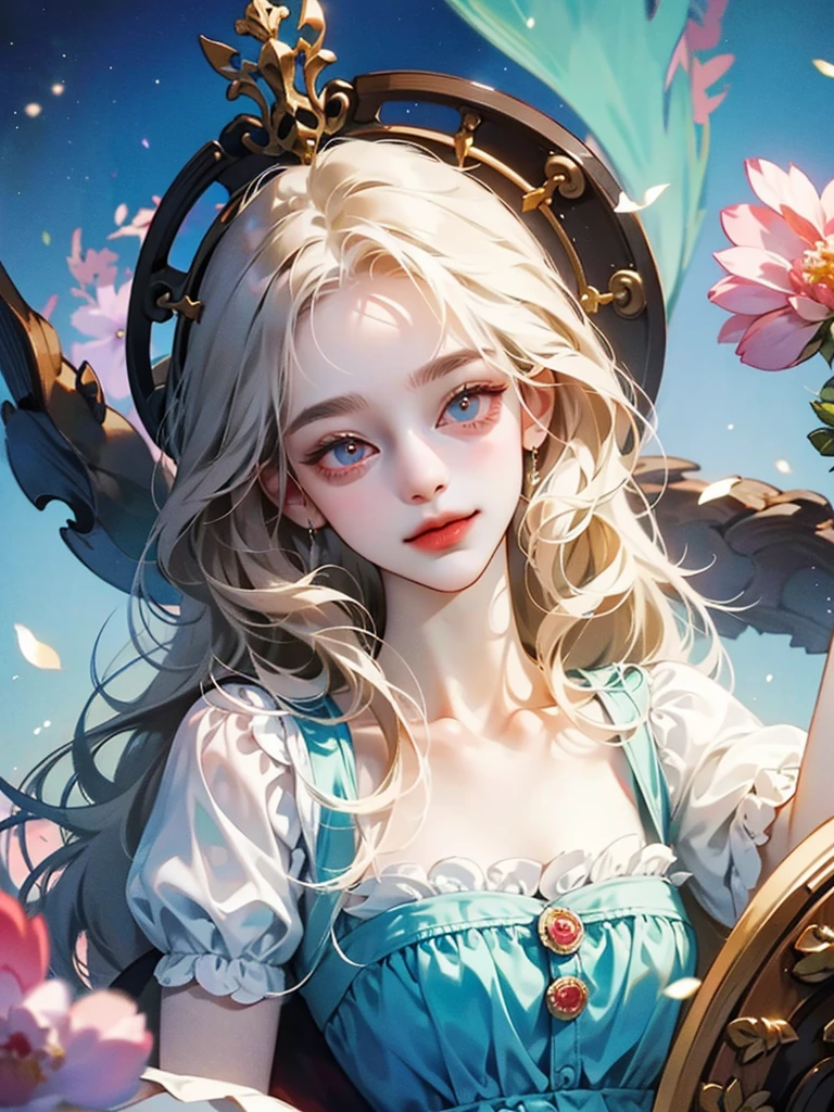 delicate Big eyes I have long hair Cute girl smile Alice in Wonderland