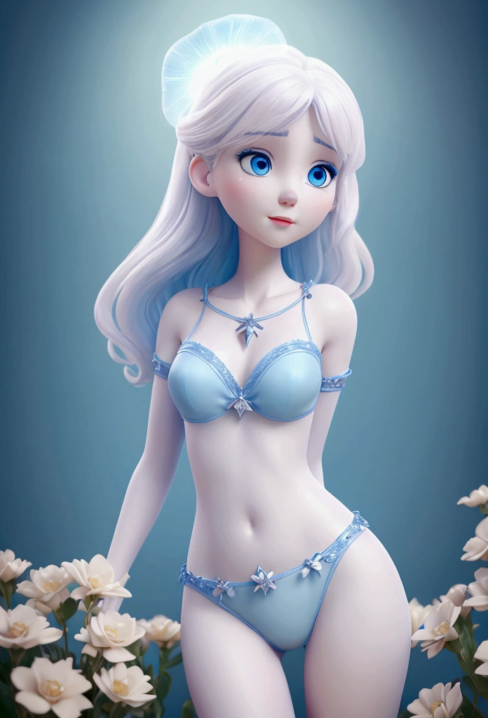 A woman with pale skin, blue eyes, and an angelic face dances with a dreamy expression as if she is dreaming. Camera angle that captures the upper body above the hips, sharp resolution, cinematic lighting, sharp picture quality, realistic atmosphere, bright theme, surreal atmosphere, detailed details, 8k high resolution, best quality,