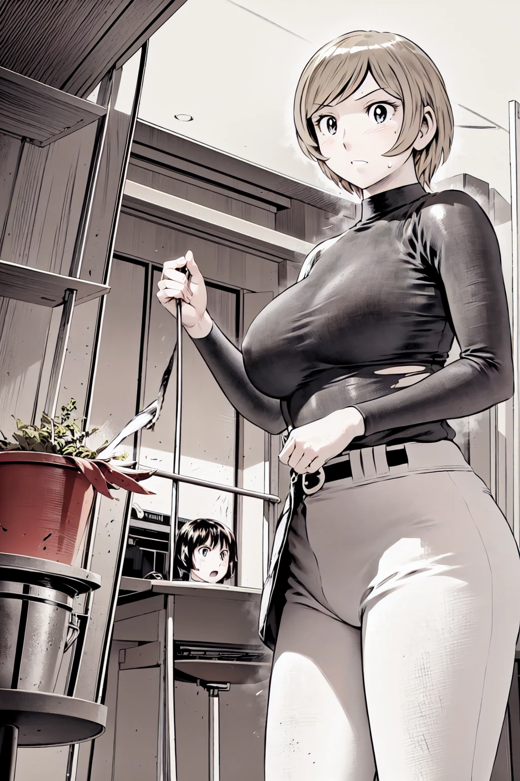 (野球uniform:1.2),
blonde, (short hair:1.2),Long sleeve, Black Shirt, turtleneck,White trousers、uniform、Black belt、((Illustration of people))、big 、Covered in mud、Soil stains、ドロドロのuniform、Baseball Cap、
View your viewers,, (Highest quality:1.3),One Girl, White pants、uniform、Outdoor、baseball ground、ground、soil、blue eyes、Tight black shirt、(masterpiece、Highest quality)、Highest quality, Ultra-high resolution, (((masterpiece))), alone, Sweat、big eyes、big Breasts、Torn clothes、 Fully exposed、Nipples、One Girl, Front view、Embarrassed face、Bronze colored hair、((Baseball Cap、short hair))、Stand up straight、Cowboy Shot