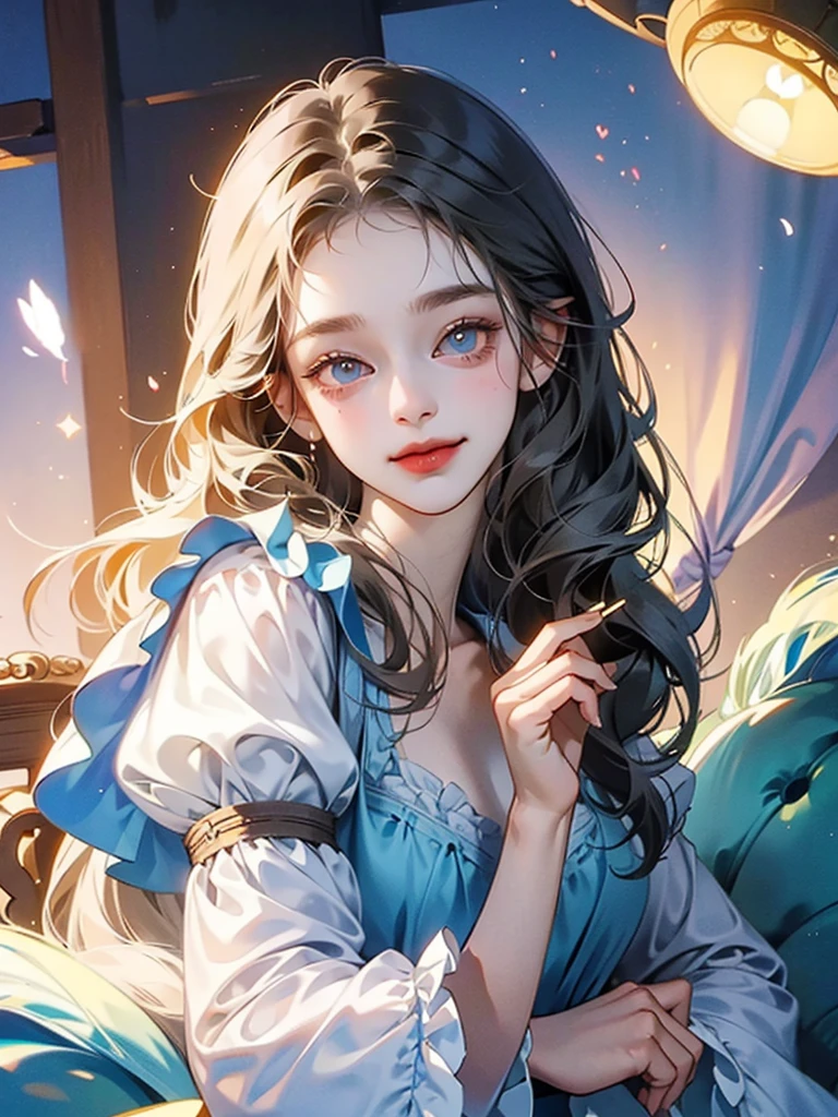 delicate Big eyes I have long hair Cute girl smile Alice in Wonderland