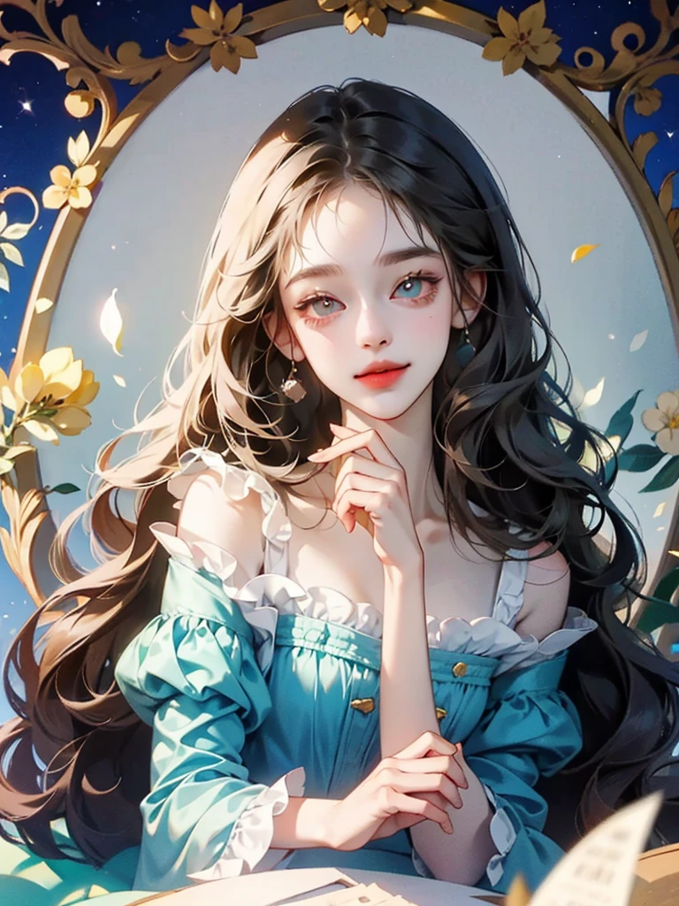 delicate Big eyes I have long hair Cute girl smile Alice in Wonderland
