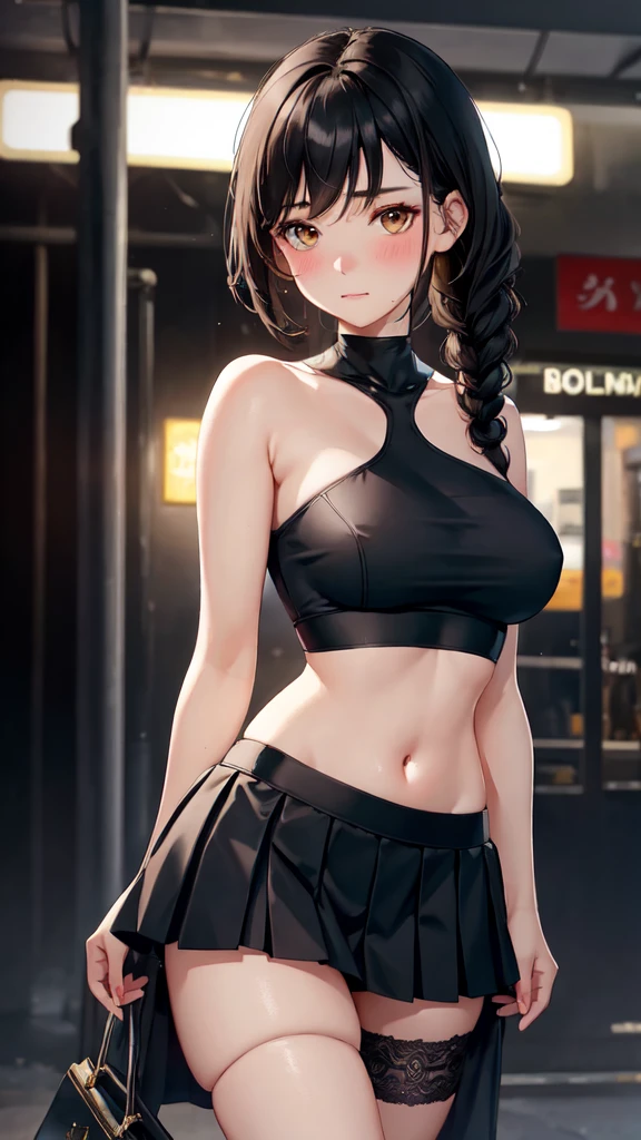 1个Giant Breast Girl.2 Teenage girls，best qualityer），真实感，（Real pictures，rich detail details，depth of fields），（1 girl called girl，独奏），putting makeup on，high detal，Perfect face shape，（：1个Giant Breast Girl.4 pcs），（dent in the skin），Thigh thick，Wide hips，Thin waist，highr，The corals，Redlip，red eyes，pony tails（Kizi，Shallow tulle，Tulle transparent），（sweat leggs：1girll.2 Maidens），（dampness），Raised sexy，Be red in the face，（shyexpression），Yellow petal clothes，shirt，stocklings，The base of the thighs is pink and soft，A white liquid flows from the corners of the mouth，The are slightly open，A miniskirt that exposes panties，with no underpants，The legs are separated in an M shape，Gap at the base of the thigh，Wet all over，pornography