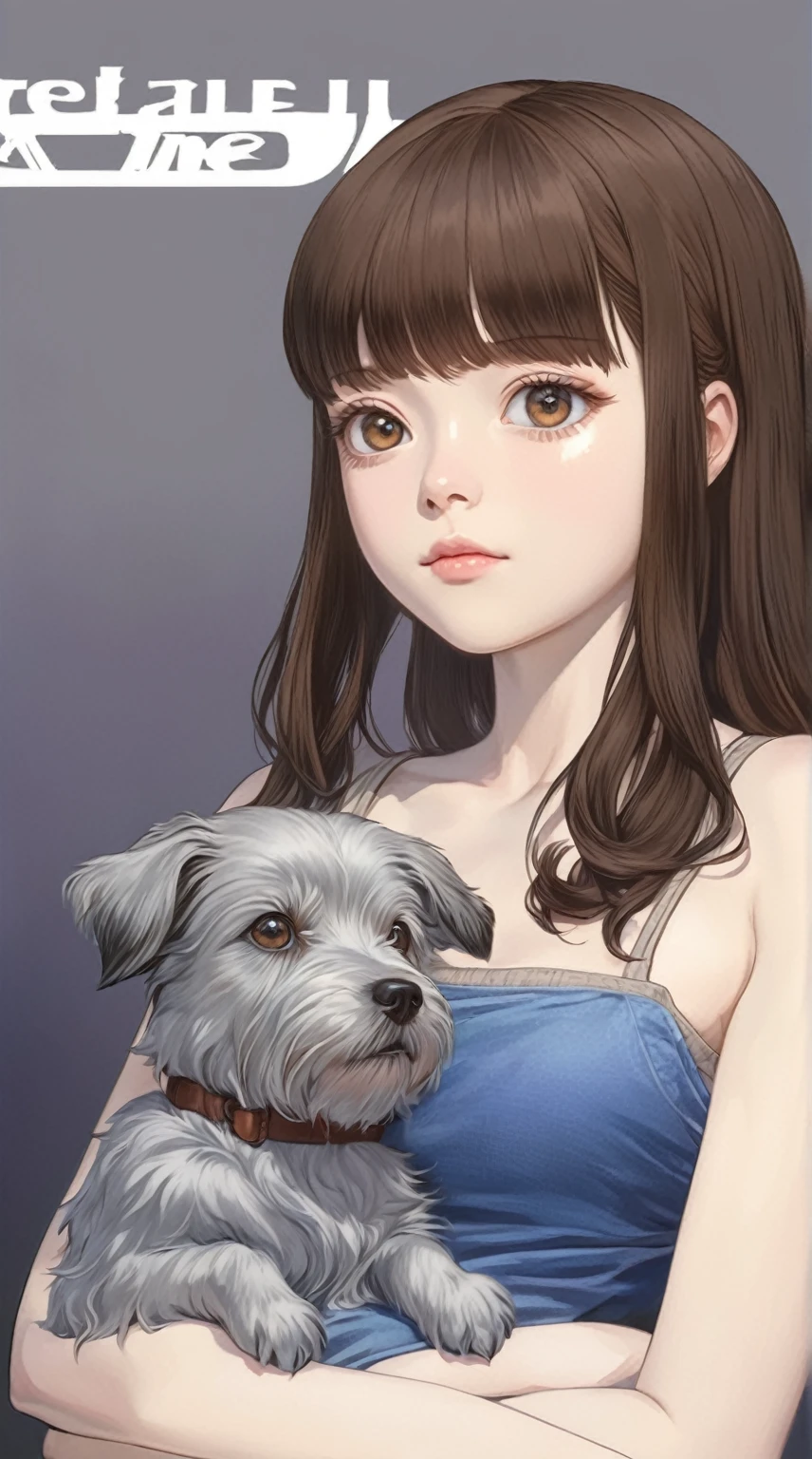 anime girl with a dog in her arms, made with anime painter studio, soft anime illustration, painted in anime painter studio, digital anime illustration, kawaii realistic portrait, in an anime style, in anime style, realistic anime artstyle, anime style portrait, realistic anime art style, in the art style of bowater, semirealistic anime style, realistic artstyle