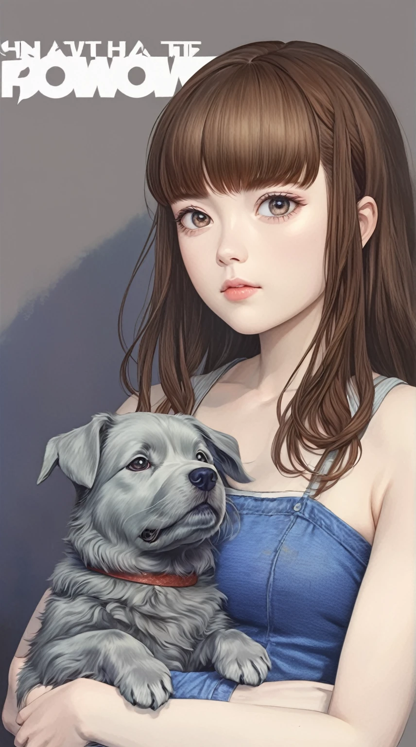 anime girl with a dog in her arms, made with anime painter studio, soft anime illustration, painted in anime painter studio, digital anime illustration, kawaii realistic portrait, in an anime style, in anime style, realistic anime artstyle, anime style portrait, realistic anime art style, in the art style of bowater, semirealistic anime style, realistic artstyle
