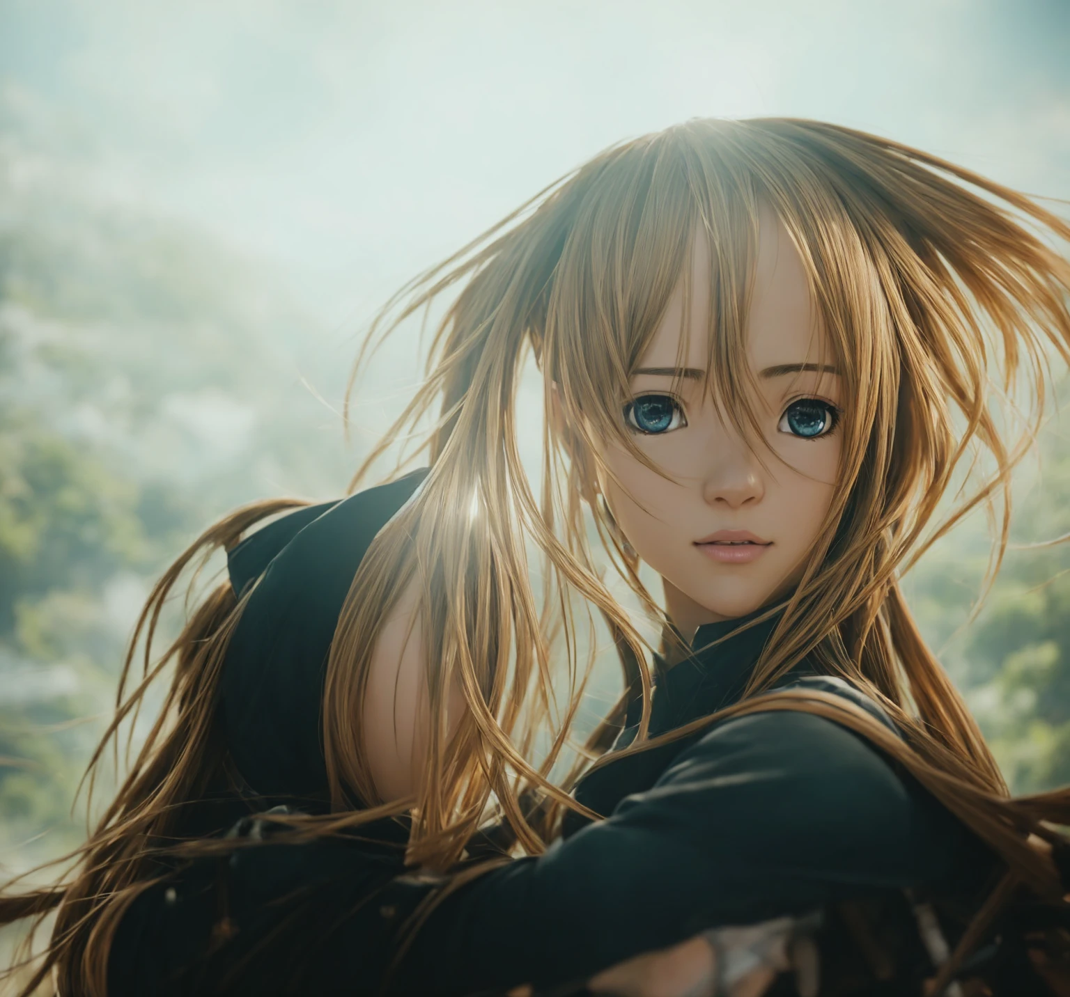 Asuna, beautiful girl in Sword Art Online, detailed face, long brown hair, blue eyes, detailed sword, fantasy medieval castle, sunlight rays, intricate armor, dramatic lighting, cinematic composition, digital art, vibrant colors, photorealistic, hyper detailed, 8k, (best quality,4k,8k,highres,masterpiece:1.2),ultra-detailed,(realistic,photorealistic,photo-realistic:1.37)