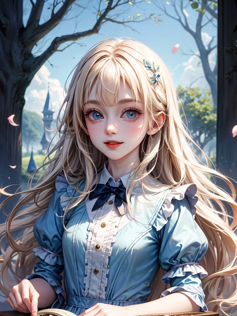 delicate Big eyes I have long hair Cute girl smile Alice in Wonderland