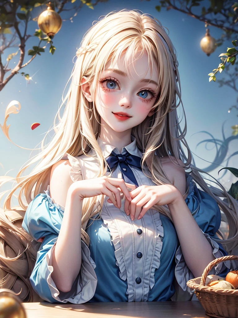 delicate Big eyes I have long hair Cute girl smile Alice in Wonderland