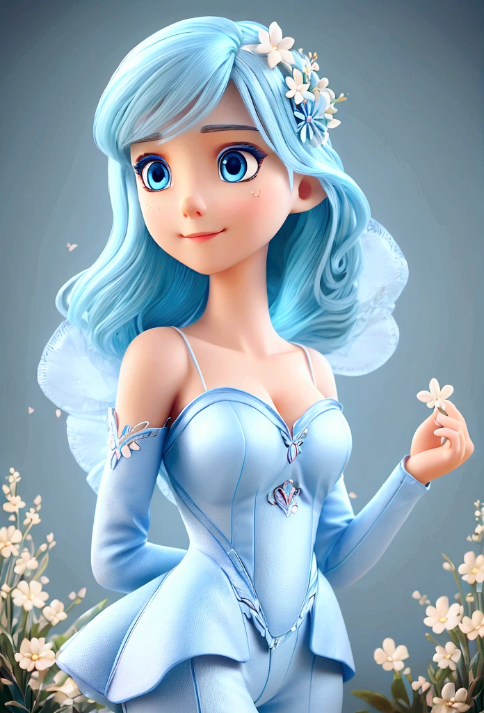 A woman with blue eyes and a pretty face dances with a dreamy expression as if she is dreaming. Camera angle that captures the upper body above the hips, sharp resolution, cinematic lighting, sharp picture quality, realistic atmosphere, bright theme, surreal atmosphere, detailed details, 8k high resolution, best quality,