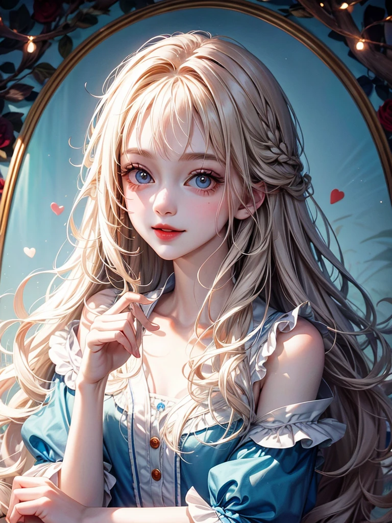 delicate Big eyes I have long hair Cute girl smile Alice in Wonderland