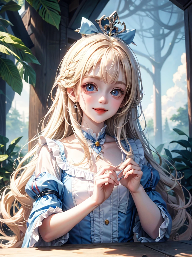 delicate Big eyes I have long hair Cute girl smile Alice in Wonderland