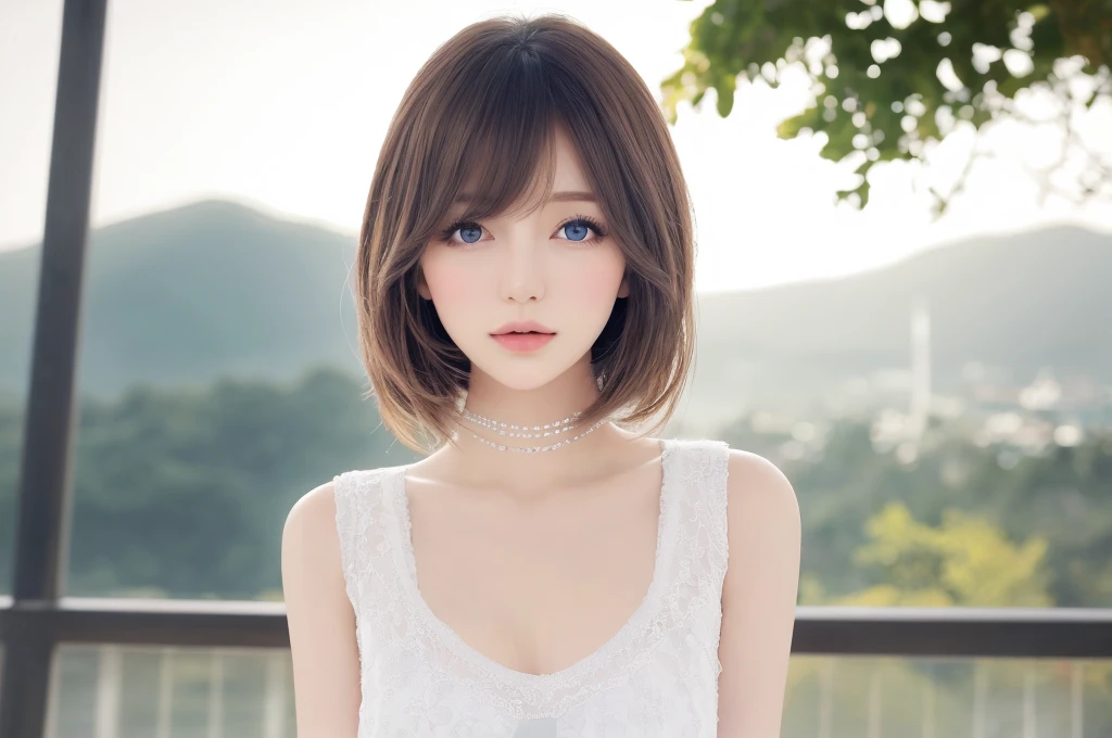 {{a extremely delicate and beautiful girl}}, {{extremely delicate and beautiful girl}}, {{{soft focus}}}, {{{perfect details}}}, {{{detailed and beautiful}}}, close shot, looking away, depthoffield, look up to, beautiful detailed fullbody, longuette, {{{woman}}}, young, Bob hair, spiked hair, wept bangs, grey hair, Perfect face, ?, detailed beautiful eyes, white skin, piercing, harajuku fashion, sleeveless shirt, open clothes, landscapes, white background, blurry background, cinematic lighting, flowing transparent white, {{{best masterpiece}}}, {{{best quality}}}, {{{extremely detailed 8K wallpaper}}},