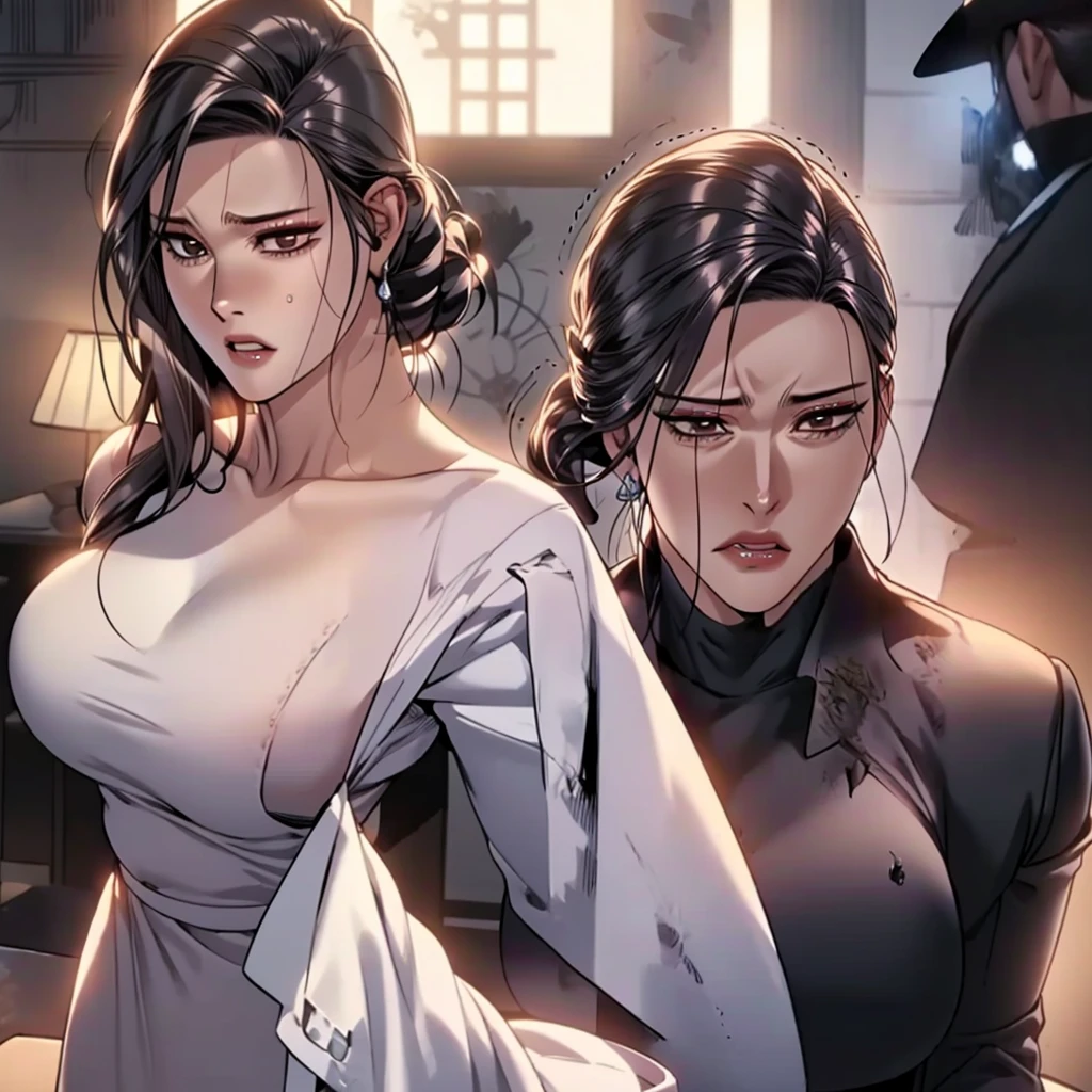 there is a manhwa of a woman being fucked by a old man , wild sex,orgasm face, ultra realistic picture, ( ultra realistic ), , cowgirl position, | fine detail anime, beautiful alluring manhwa milf, ultra realistic detail, t, seductive anime milf, photorealistic perfect body, close-up shot