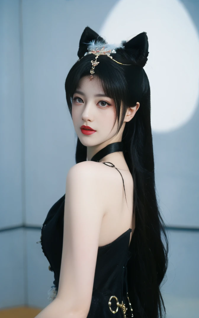 ulzzang-6500-v1.1,(raw photo:1.2),((photorealistic:1.30)), ((best quality)) ,((masterpiece)),((Ultra High Resolution)), ((Clear View)),,Ultra-high resolution,Clear face,（Reality：1.4) ,  illustration, an extremely delicate and beautiful, extremely detailed ,CG ,unity ,8k wallpaper, Amazing, finely detail, masterpiece,best quality,official art,extremely detailed CG unity 8k wallpaper,absurdres, incredibly absurdres, huge filesize, ultra-detailed, highres, extremely detailed,beautiful detailed girl, extremely detailed eyes and face, beautiful detailed eyes,light on face,cinematic lighting,1girl, (upper body),see-through,(looking at viewer:1.5),outdoors, Chinese dress, black dress, standing,