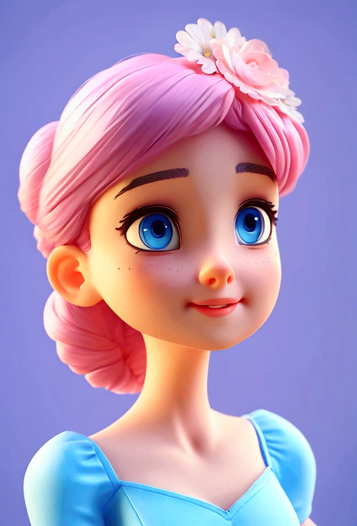 A woman with blue eyes and a pretty face wears a pink dress and dances with a dreamy expression as if she is dreaming. Upper body close-up angle, clear resolution, cinematic lighting, clear picture quality, realistic atmosphere, bright theme, surreal atmosphere, detailed details, 8k high resolution, best quality,