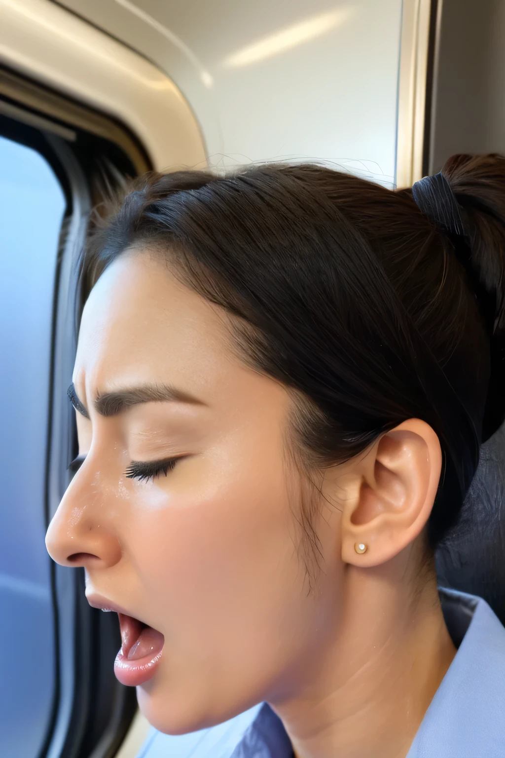 Beautiful Japanese actresses,(photo Realistic:1.4), (hyper Realistic:1.4), (Realistic:1.3),Very detailed, Edge Orgasm,face Focus, ((Woman with open mouth)) , Edgy Woman _face、Age 35、Black-haired、 News anchor、,Commuting Train,Inside the train,Train window,congestion,Standing and holding on to the strap,Male passenger in the back,((Sweat)),((skin shining with Sweat))((Clabrasion glistening with Sweat,face shining with Sweat)),,Entrance to the house、In front of the entrance、In front of the shoe rack、White collared shirt,Hair tied up、teacher,Frowning, eyeball, Glare, Frowning, Frowningをする, shout, Big eyes, Crazy Eyes,((oil filter))((Bukkake))((Super Hard Orgasm))Wet Filter,(symmetrical nose)((raised eyebrows, furrowed brow, closed eyes))(A woman who is molested on a train and reaches orgasm)