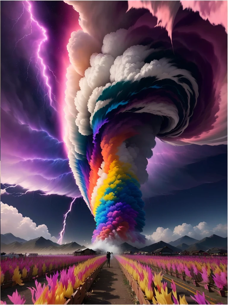 一团巨大的彩虹tornado云正从田野中飘出, 美丽的tornado, 浓密的旋涡tornado, Colorful explosion, tornado, Colorful explosion, an Color Explosions, Color Explosions, 彩色tornado, Color Explosion, Beautiful and colorful, 详细的旋转水tornado, 火焰tornado, tornado图片, potent, Incredible colors, Amazing colors