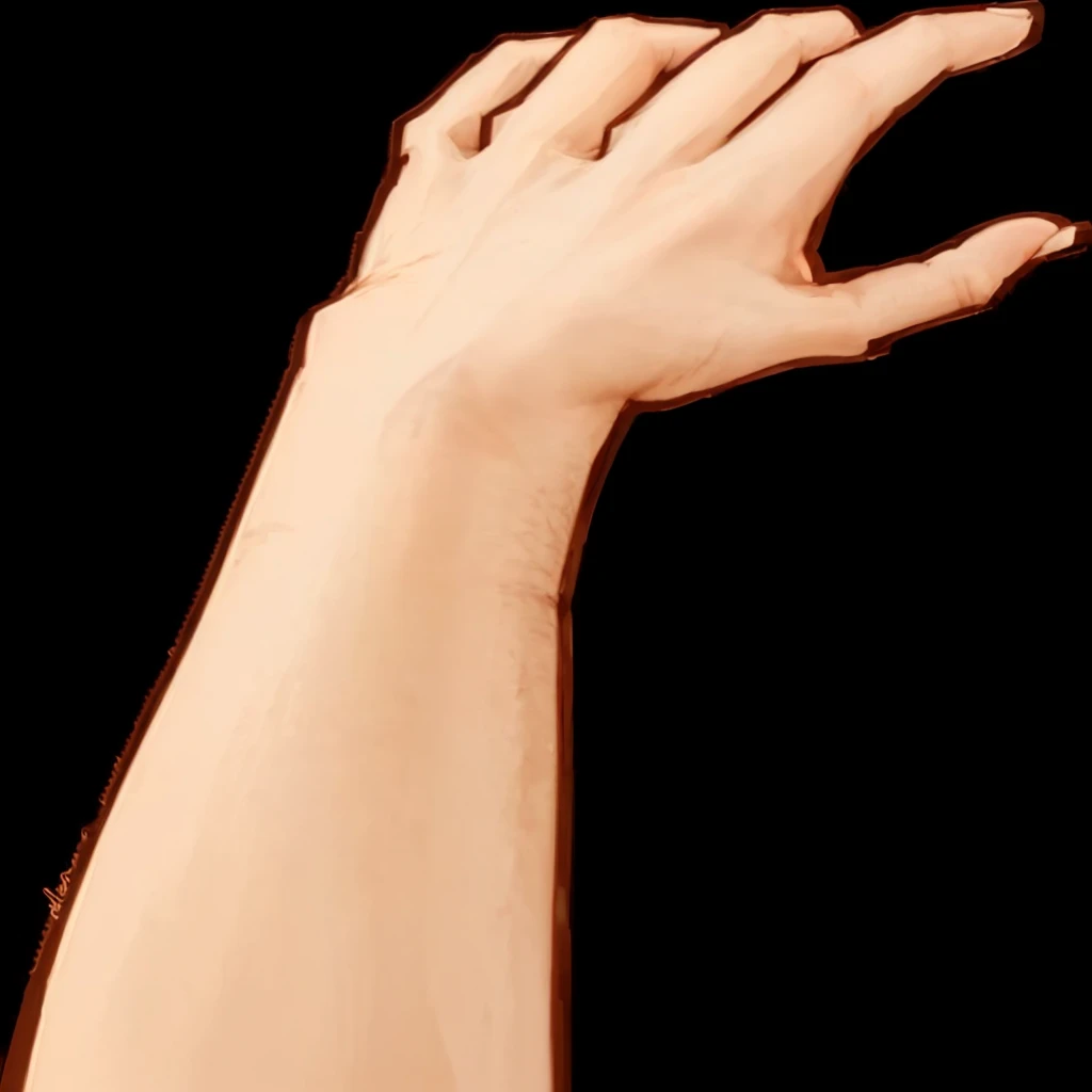 Someone raised his hands to the sky, Scaly Arm, Stretch out your arms, Elongated arms, Human arm, long-arms, Raise your hand, Close-up of weapons, Coating arm, Right side profile, long-armss, High detail of the hands, Drawn image, Use your index finger, Long arms, Raise your arms, Clenched fist, Detailed weapons