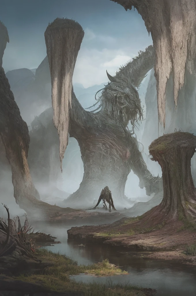 (Highest quality、High resolution、8K、Accuracy、masterpiece: 1.2)。Strange landscapes and monsters。