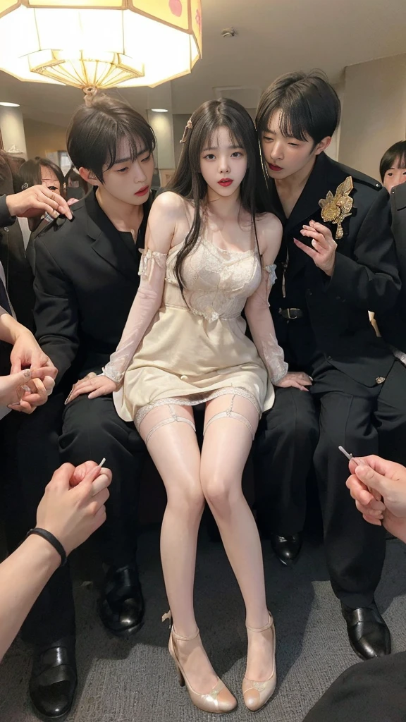 SNOW WHITE PRINCESS WITH 7 BLACK MEN AROUND HER