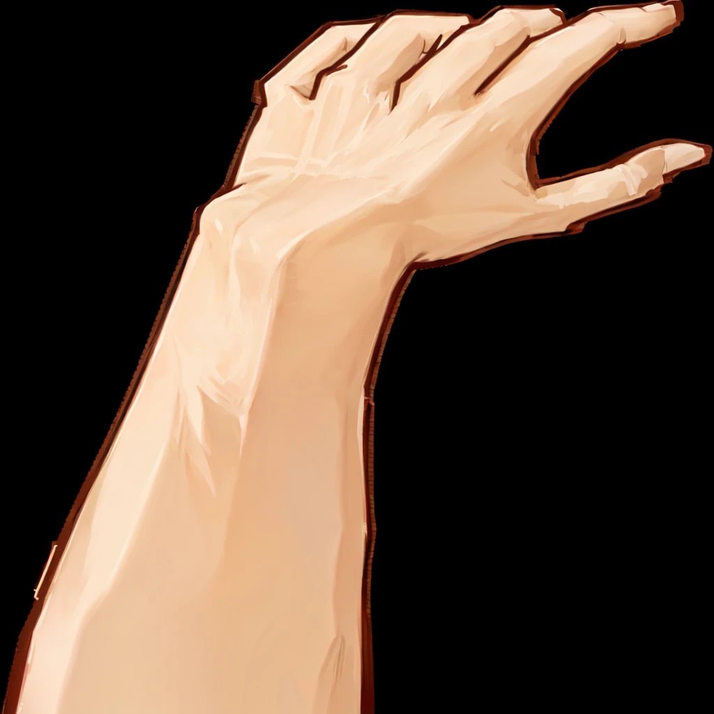 Someone raised his hands to the sky, Scaly Arm, Stretch out your arms, Elongated arms, Human arm, long-arms, Raise your hand, Close-up of weapons, Coating arm, Right side profile, long-armss, High detail of the hands, Drawn image, Use your index finger, Long arms, Raise your arms, Clenched fist, Detailed weapons