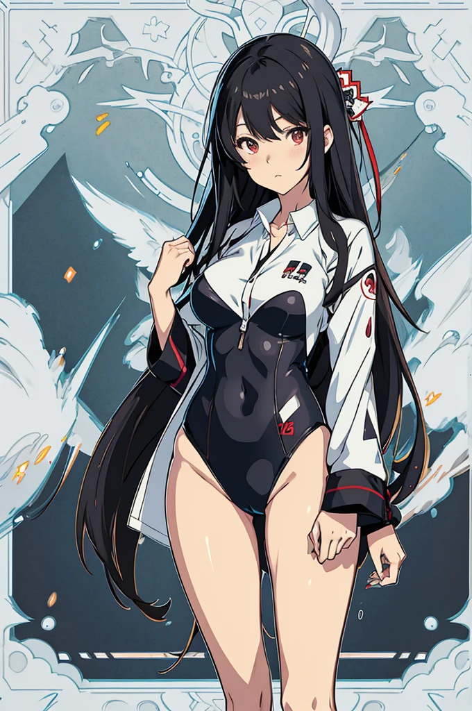 (4k),( best quality), (highres:1.1), (masterpiece:1.1), This beautiful girl stands tall with a height of about 6 feet. she has long hair flowing naturally down his shoulders. she wears a deep blue Hanfu adorned with gold patterns, looking sophisticated and refined. Her clear deep blue eyes seem to shine with radiance.Behind her, a blooming peony flower complements her attractive facial features. In the distance, towering mountains, vast blue skies, boundless seas, and drifting white clouds bring a sense of mystery and nobility to this ethereal girl. She wore a shallow smile on her face. She looks so sweet. She is wearing a semi transparent tulle dress. She is wearing white thighhighs,she holds devil skull, (EVANGELION-02 behind her:1.3),