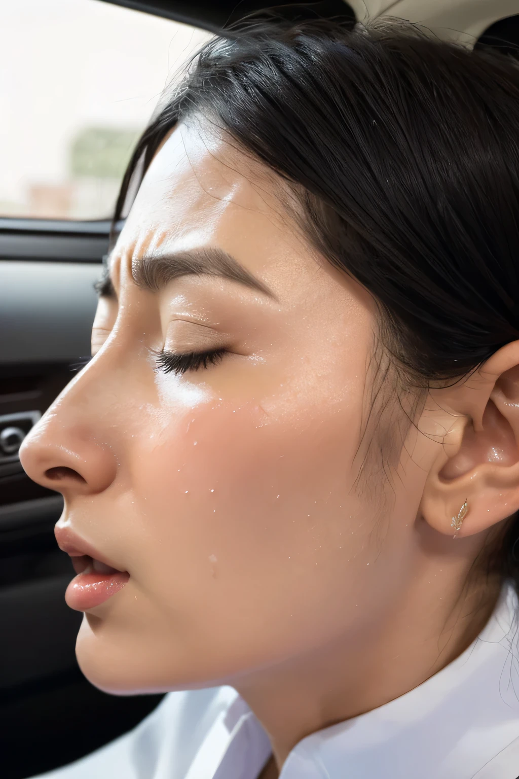Beautiful Japanese actresses,(photo Realistic:1.4), (hyper Realistic:1.4), (Realistic:1.3),Very detailed, Edge Orgasm,face Focus, ((Woman with open mouth)) , Edgy Woman _face、Age 35、Black-haired、 News anchor、,Commuting Train,Inside the car,congestion,Standing and holding on to the strap,Male passenger in the back,((Sweat)),((skin shining with Sweat))((Clabrasion glistening with Sweat,face shining with Sweat)),,Entrance to the house、In front of the entrance、In front of the shoe rack、White collared shirt,Hair tied up、teacher,Frowning, eyeball, Glare, Frowning, Frowningをする, shout, Big eyes, Crazy Eyes,((oil filter))((Bukkake))((Super Hard Orgasm))Wet Filter,(symmetrical nose)((raised eyebrows, furrowed brow, closed eyes))