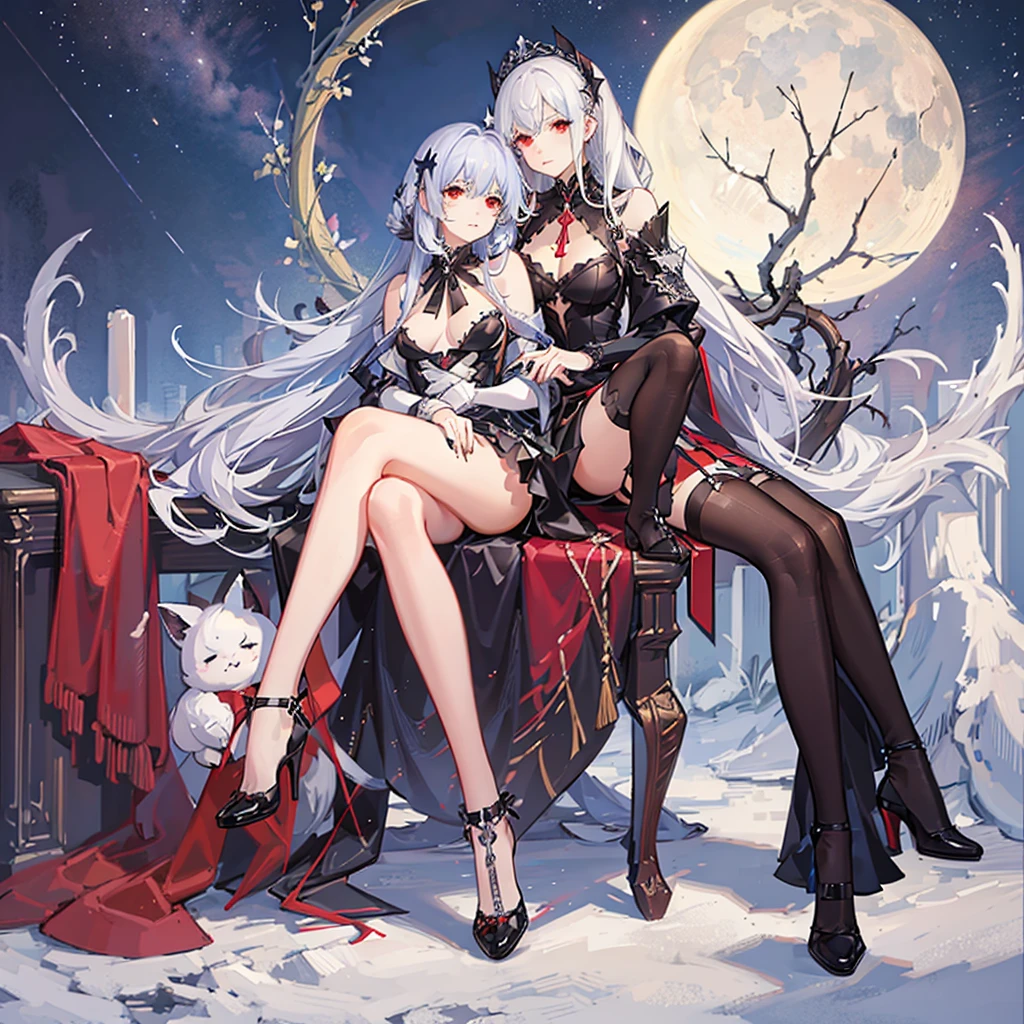 God who created and rules the infinite universe Omniscience Evil God Silver Hair Long Hair The best beauty and style in the world Beautiful feet Big Breasts Red eyes Accompanied by an infinite number of angels To make those who oppose me suffer to the utmost、kill The person who caused the disaster々toy with Looking down on everyone but yourself Gorgeous dress