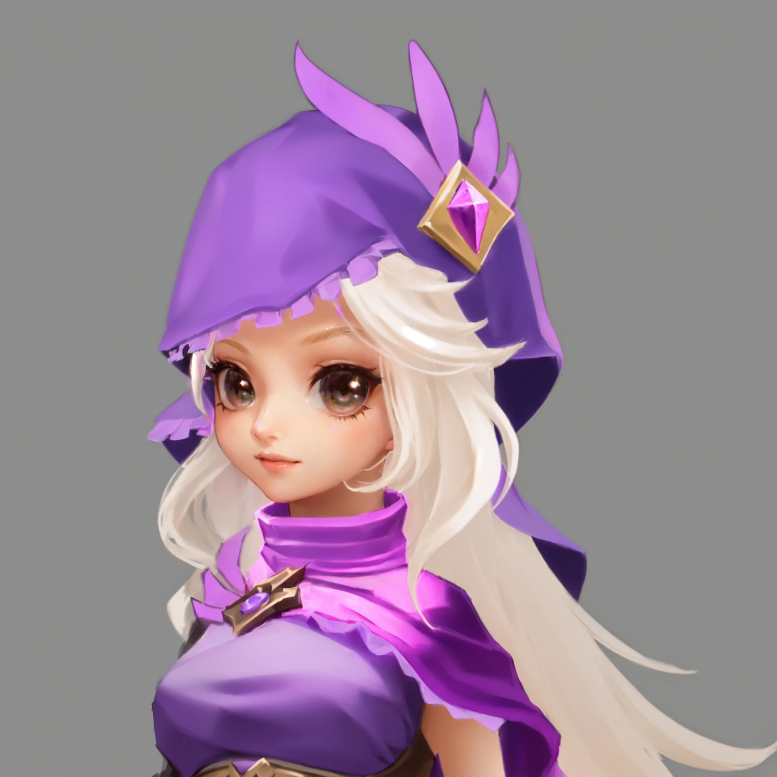 Close-up shot of cartoon character wearing purple hat, Epic Mage Girl Character, Character artwork, Role playing game character avatar, Portrait of a female mage, Stylized anime, Super detailed fantasy characters, very detailed character, Elf Character, hero Character art, Close-up characters, Close-up portrait of a mage, Mysterious art style, Humanity :: witch, Character art