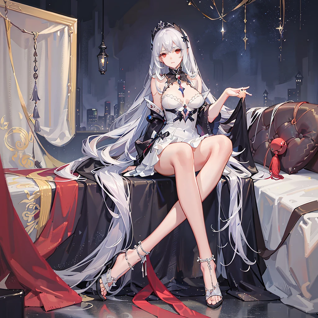 God who created and rules the infinite universe Omniscience Evil God Silver Hair Long Hair The best beauty and style in the world Beautiful feet Big Breasts Red eyes To make those who oppose me suffer to the utmost、kill The person who caused the disaster々toy with Looking down on everyone but yourself Gorgeous dress