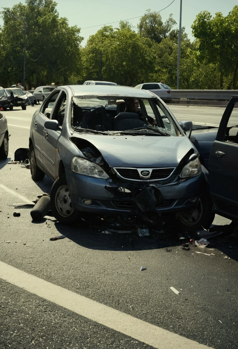 A traffic accident involving a car