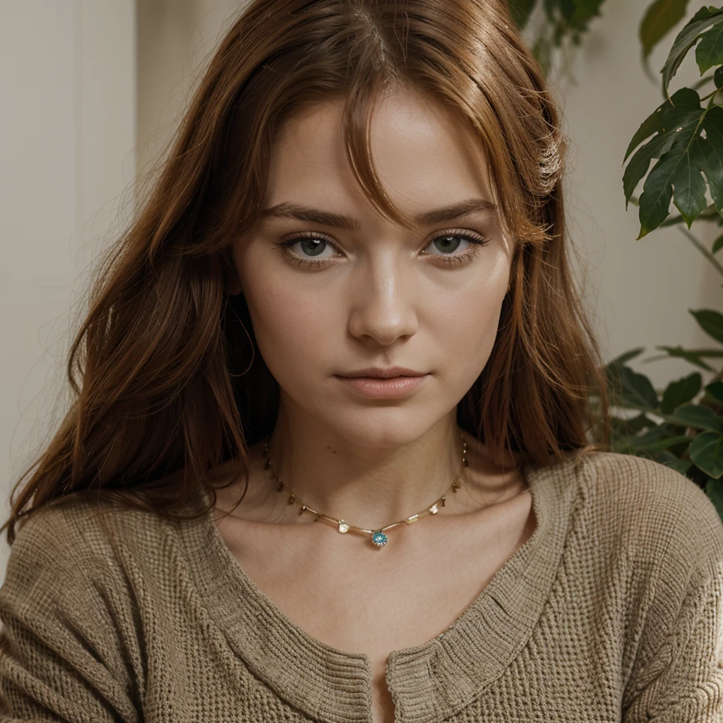 Génère moi la plus belle femme rousse du monde avec un visage ultra réaliste et ultra détaillé , une tenue d’été très original tres moderne et très belle , des bijoux luxueux des plus grandes marques de bijoux ainsi que des accessoires ceintures …. De la marque Gucci avec un fond d’un paysage de nature