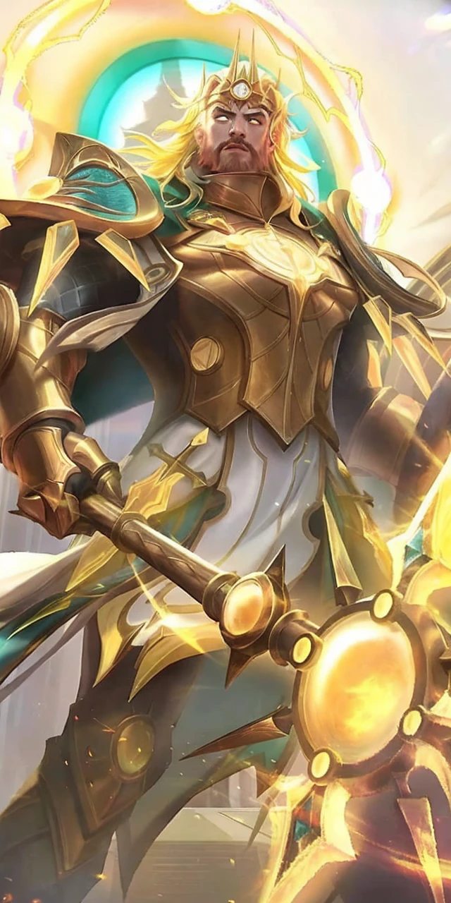(absurdres, highres, ultra detailed, HDR), masterpiece, best quality, Android Game Character , short hair, handsome boy, anime eyes, Mobile Legends Hero, detailed scebe, detailed character