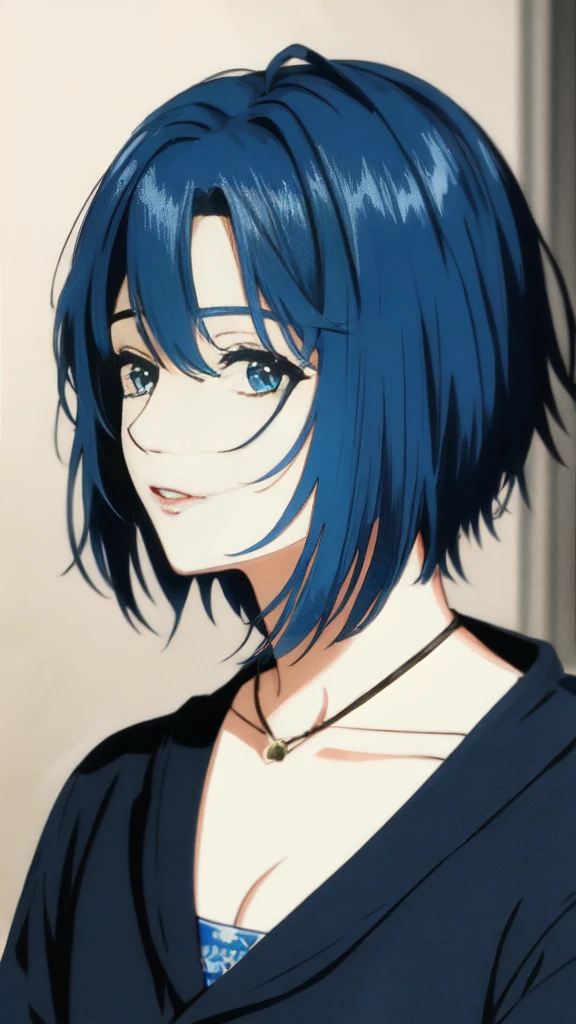 Blue Hair、Wolf Cut
