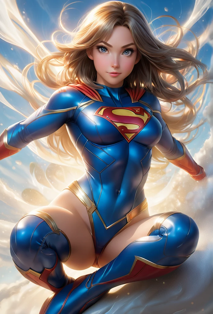 portrait of {Naomi Russell (Super Girl)}, Action {Face sitting SD1.5 (Girl sitting}, smooth soft skin, big dreamy eyes, big-ass, swollen vagina, cute hair, whole body, symmetrical, eyes wide open anime, soft lighting, face detailed, por Makoto Shinkai, stanley artgerm lau, Opa, Rossdraws, conceptual artwork, digitalpainting, looking at the camera