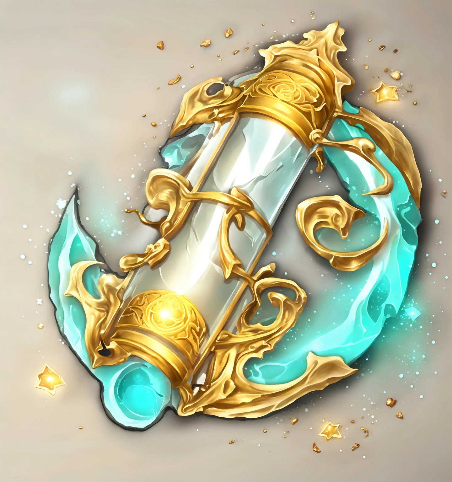 Xiuxian game icon,reel,Ancient ink painting,Chinese style,gold,Luminescence,The stars shine