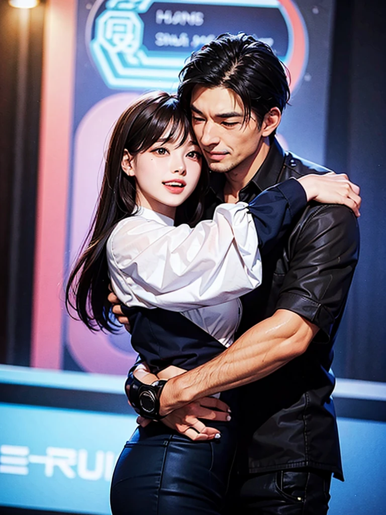 Man and woman, hug