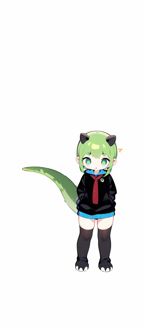 curious expression, hands up, making little claws, arms open