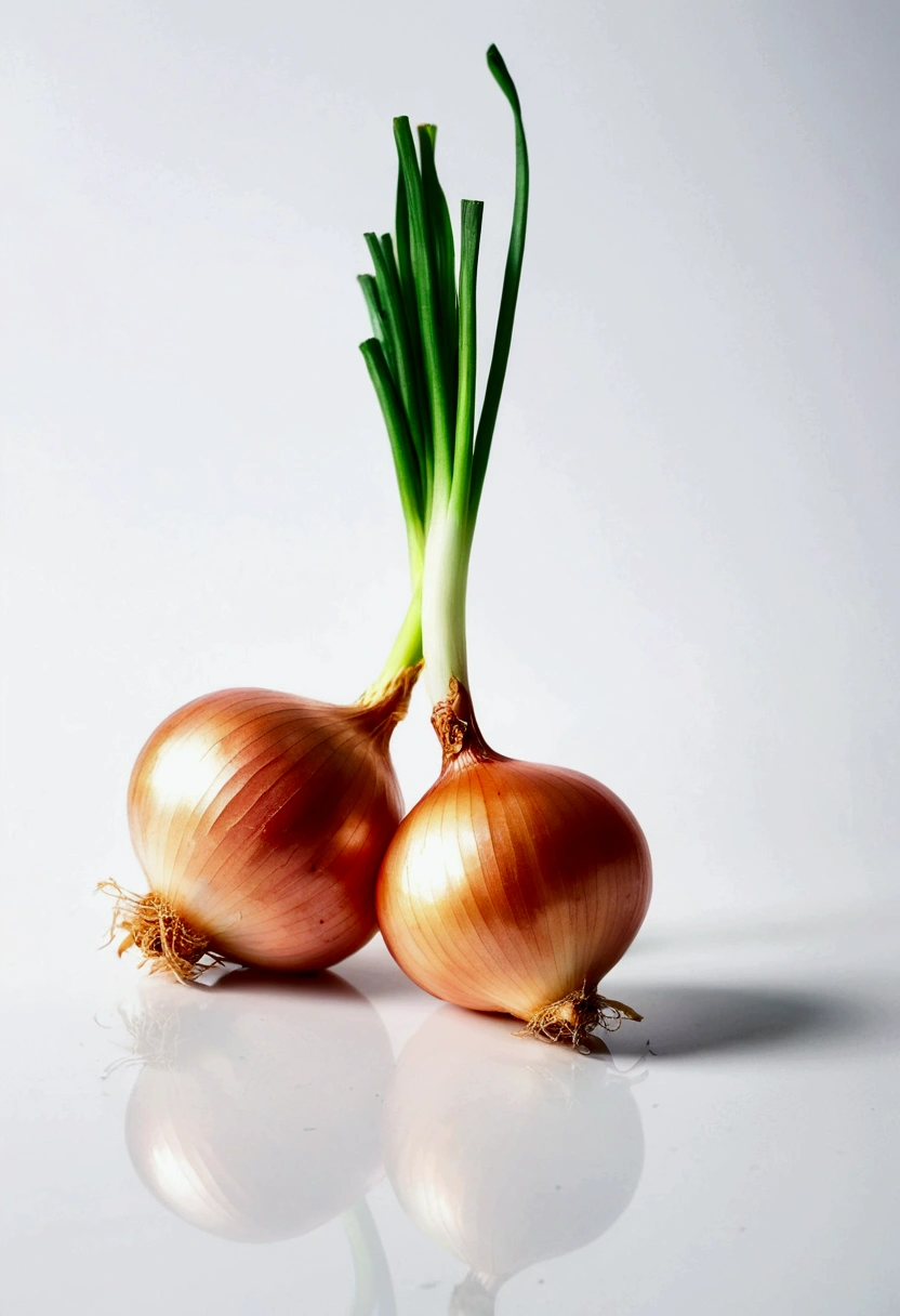 onion on white background, photoshoot